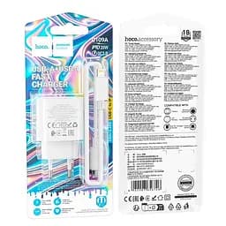 Адаптер мережний HOCO Type-C to Lightning Fighter charger set C109A |1Type-C/1USB, 3A/20W, PD/QC| - мініатюра 2