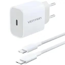 Зарядное устройство Vention 20W 1×USB-C с кабелем USB-C M-M White (G16W0-EU)