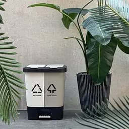 Відро для сміття MBM My Home сортувальне з кришкою та педаллю 10+10 л сіре (BIN-05 (10+10L) LIGHT GRAY/GRAY) - мініатюра 7
