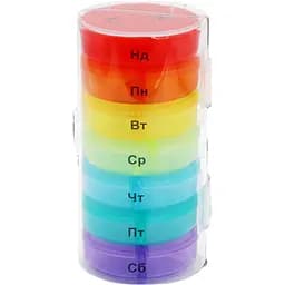 Органайзер для таблеток МВМ My Home PC-14, 7 днів 14.2х6.5х6.5 см разноцветный (PC-14 COLOR)