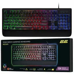 Клавіатура мембранна KG325 104key, USB-A, EN/UA/RU, LED, чорний 2E Gaming teh0013921 - мініатюра 10