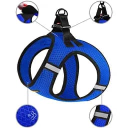 Шлея для собак Bronzedog Mesh Vest, розмір 4XS, 20х24 см, синя - мініатюра 4