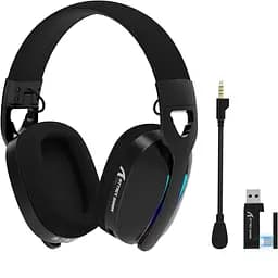 ATTACK SHARK L90 Легкая беспроводная игровая гарнитура BT/2.4G/ 40 мм динамики, Черные