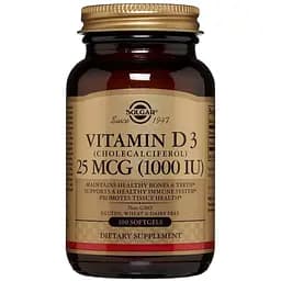 Вітамін D3 Solgar Cholecalciferol 25 мкг 100 капсул