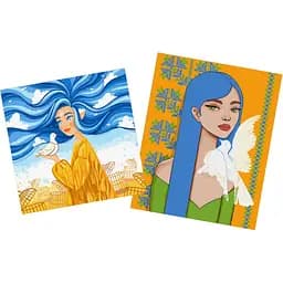 Набір для розпису по номерах Ideyka Вісточка від коханого 40х50 см та Незалежна красуня 40х40 см (СKHO5763)