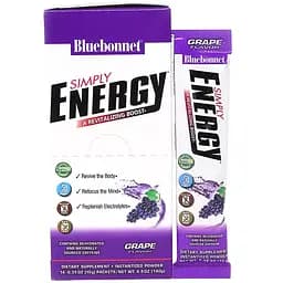 Енергетичний напій Bluebonnet Nutrition Simply Energy Grape смак винограду 14 пакетиків по 10 г