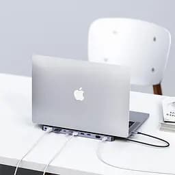 USB-Хаб Choetech USB-C хаб 11-в-1 M20 HDMI 4K@30Hz, VGA, 3 USB-A 3.0, USB-C 3.0, RJ45, USB-C PD, SD-card, TF-card, 3.5mm audio (43-00154) - мініатюра 9