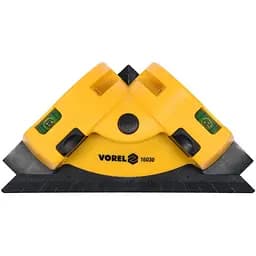 Уровень угловой 90° с 2-мя лазерными линиями до 10 м Vorel для укладки плитки, 190х 135 мм (16030)