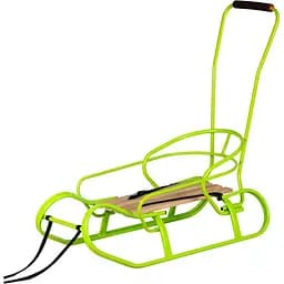 Санки Vitan Експрес зі спинкою та ручкою лаймові (7317)