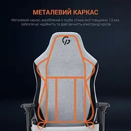Ігрове крісло GamePro Linen fabric Light grey (GC715LG) - мініатюра 15