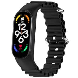 Ремінець Ocean Band для Xiaomi Mi Band 3/4/5/6/7 Чорний / Black
