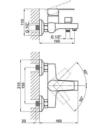Змішувач для ванни Brinex 35C 006N, Chrome (k35) BRIN35C006N - мініатюра 6