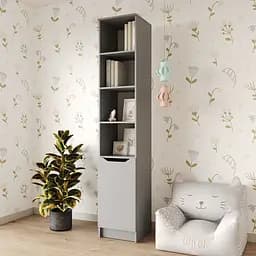 Пенал с открытыми полками 1Д Лилу 40x40x210 см Серая мышка (MBS-1398)