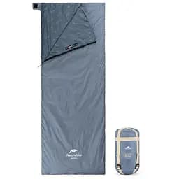 Спальник надлегкий Naturehike Ultralight LW180 NH21MSD09 лівий, (15°C), p-p M, сіро-синій