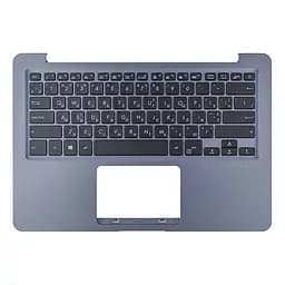 Верхня кришка для Asus A411 F411 K410 S401 X411 S410, (Сірий, топкейс+клавіатура з підсвічуванням, Оригінал)