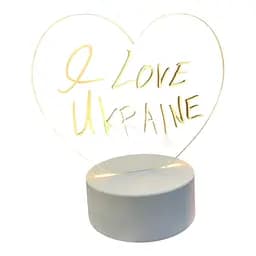 Світильник нічник 3D серце USB, акумулятор, ручка для написів