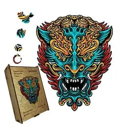 Пазл деревянный Загадочный Дракон, А3, Картонная коробка 200 элементов