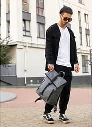 Чоловічий рюкзак Sambag ROLLTOP LZT графітовий 41 х 30 х 16 см (24208009m) - мініатюра 4