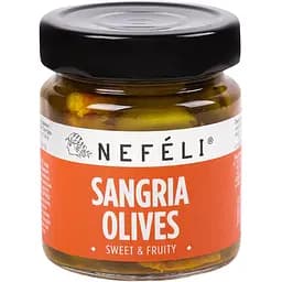 Оливки Nefeli Сангрия зеленые без косточки с цитрусовыми и травами в сладком рассоле 200 г