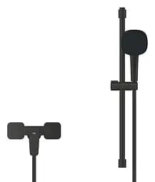 Змішувач для душу з душовим гарнітуром Grohe Cubeo 1018252430 Чорний матовий - мініатюра 2