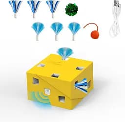 DMpets Интерактивные игрушки для кошек Автоматическая лента с пером мышей Pop Out Hide в 12 отверстиях для домашних кошек 2022