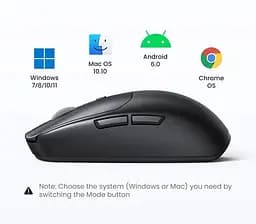 Бездротова миша Ugreen MU103 Modes Mouse чорний Wi червоний 2.4 GHz BT Type-C Charging 3-devices support (90539) - мініатюра 2