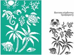 Трафарет многоразовый самоклеящийся №5003 Элементы и надписи 13×20см Лето Rosa Talent