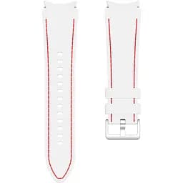 Ремінець для Samsung Galaxy Watch 4 40mm - біло-червоний ширина кріплення 20мм силікон розмір L Watchbands RLine (WB00S4GALAXYRLINE3440)