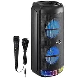 Портативна колонка RX-8228 Акустична система 20Вт RGB підсвічування з мікрофоном і пультом 2x8" Чорний