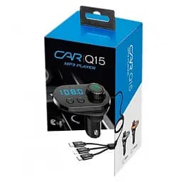 Автомобільний FM трансмітер модулятор Q15 Bluetooth Чорний - мініатюра 5