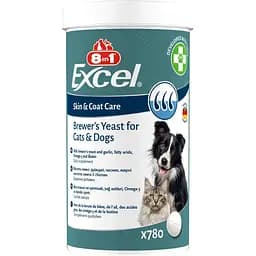 Витамины 8in1 Excel Brewers Yeast для собак и кошек, пивные дрожжи с чесноком, для кожи и шерсти 780 шт