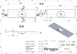 Умивальник Miraggio NEW YORK 1850 (69125565) Mirasoft, Матовий, Накладний, Білий - мініатюра 2