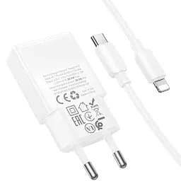 МЗП Hoco N72 Speed ultra-thin PD20W (1USB-C) + кабель Type-C to Lightning White - мініатюра 3