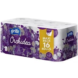 Туалетний папір Grite Orchidea White, тришаровий, 16 рулонів