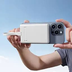Універсальна мобільна батарея Joyroom Magnetic Wireless 10000mAh JR-PBM01 20W QC USB-C In/Out White (6941237112545) - мініатюра 2