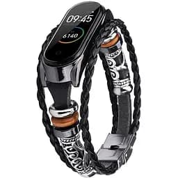 Ремешок винтажный Carprie для фитнес-браслета Xiaomi Mi Band 7 и 7NFC Type A Black black