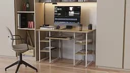 Комп'ютерний стіл Ferrum-decor Тім 75x120x60 білий ДСП Дуб Сонома 16мм (FRD-102296)