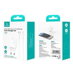 МЗП Usams US-CC226 Kit-Yi Ser. 20W (1USB-C) + кабель Type-C to Lightning White - мініатюра 5