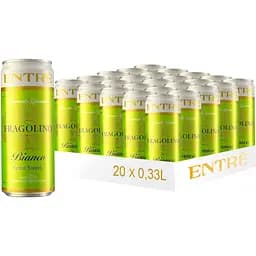 Напій винний слабоалкогольний Entre Fragolino Bianco Semi Sweet газований напівсолодкий білий 6-6.9% 0.33 л х 20 шт.