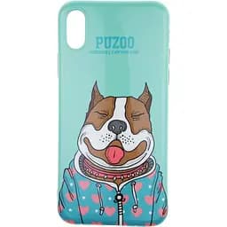 Чохол-накладка PUZOO TPU Glossy Shiny Powder Art dog iPhone X Green Baby