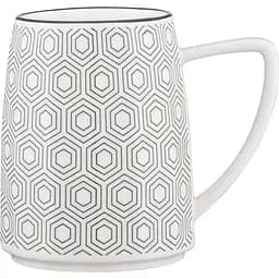 Чашка Ardesto Lamberto фарфоровая бело-серая 360 мл (AR3051)