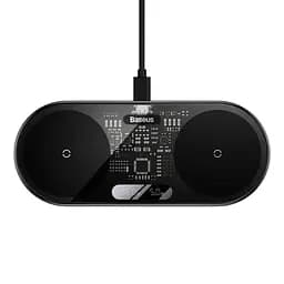 Бездротовий зарядний пристрій Baseus Digital LED Display 2-in-1 Wireless Charger 20W WXSX010001 Black