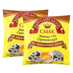 Майонез Королівський смак Європейський на перепелиних яйцях 72%, ( 2 шт. х 340 г) - мініатюра 2