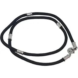 Шелковый плетеный ювелирный шнурок с серебряными вставками. Ш0034-4В/ДЗ 65