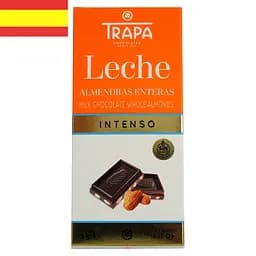 Шоколад Trapa Intenso молочний з цільним мигдалем 175 г