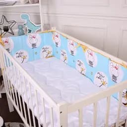 Суцільний борт в ліжечко  MirSon Kids Time 20-0044 Cats and bunnies 30х180 см (2200009666537)