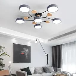 Світлодіодна LED люстра Linisoln Dim 9609/5+1GY - мініатюра 4