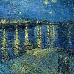 Інтер'єрна картина Зоряна ніч над Роною, Вінсент ван Гог, Vincent van Gogh, Starry Night, інтер'єрний декор, 45×60 см (id6660) - мініатюра 6