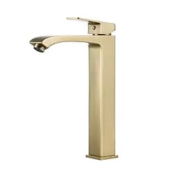 Змішувач для умивальника високий литий вилив золото Frap F1076-23 Золотий