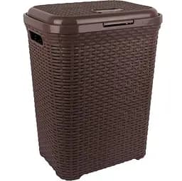 Кошик для білизни Violet House Роттанг, з кришкою, 55 л, бежевий (0726 Роттанг LATTE с/к 55 л)